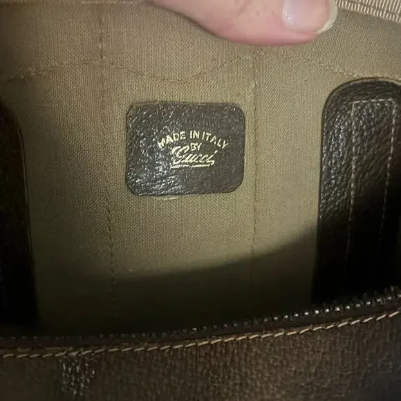 Authentic Gucci Sherry Line Boston Bag – Vintage GG Monogram Canvas Satchel - Picture 15 of 16